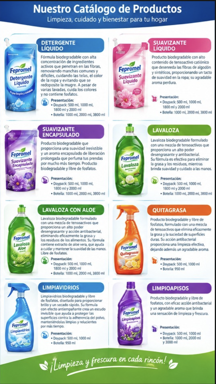 Detergente líquido · catálogo Fepromel